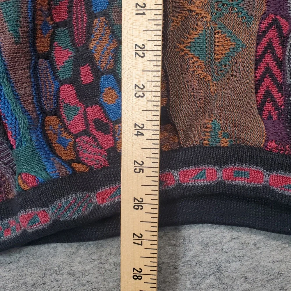 Tundra Sweater Mens Large Multicolor 3D Knit  Vintage Mercerized Cotton Canada